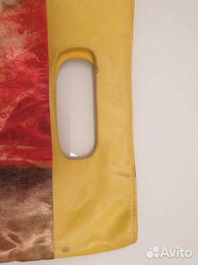 Сумка из нат. кожи и шелка