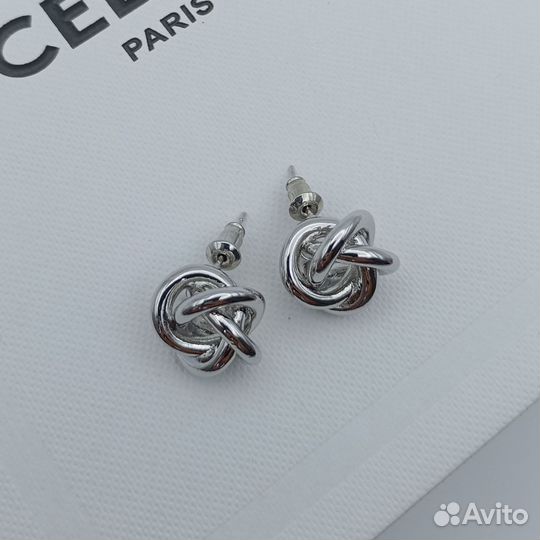 Серьги пусеты узелки Celine с узлами