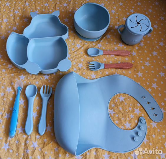Детская силиконовая посуда набор