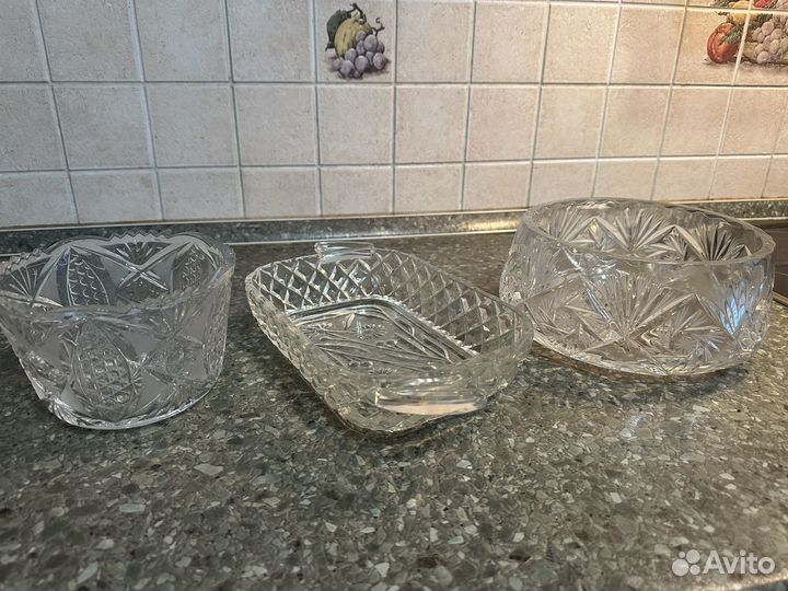 Вазы, салатники из хрусталя СССР
