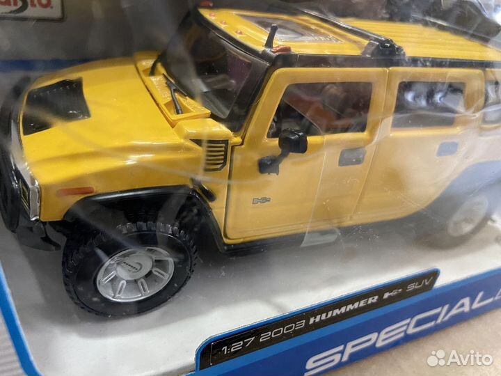 Hummer H2 2003 maisto 1:27 модель джипа