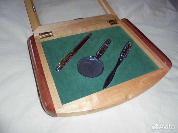 Канцелярск набор Премиум инкрустация металл дерево