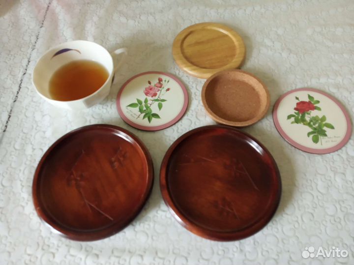 Подставка под чашку, деревянные блюдца. Из Японии