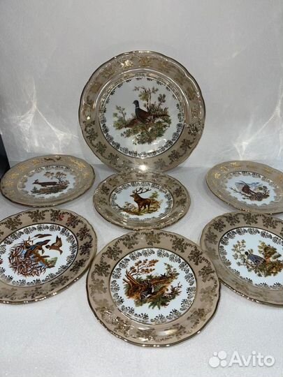 Набор тарелок Фредерика Охота Зеленая (7 шт)