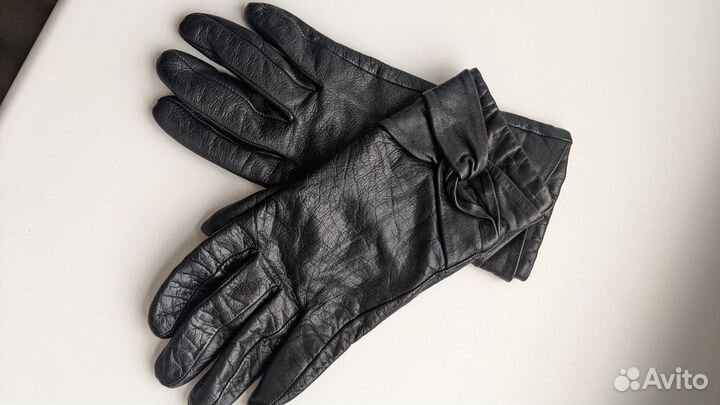 Перчатки женские кожаные