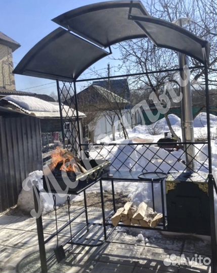 Мангал с крышей