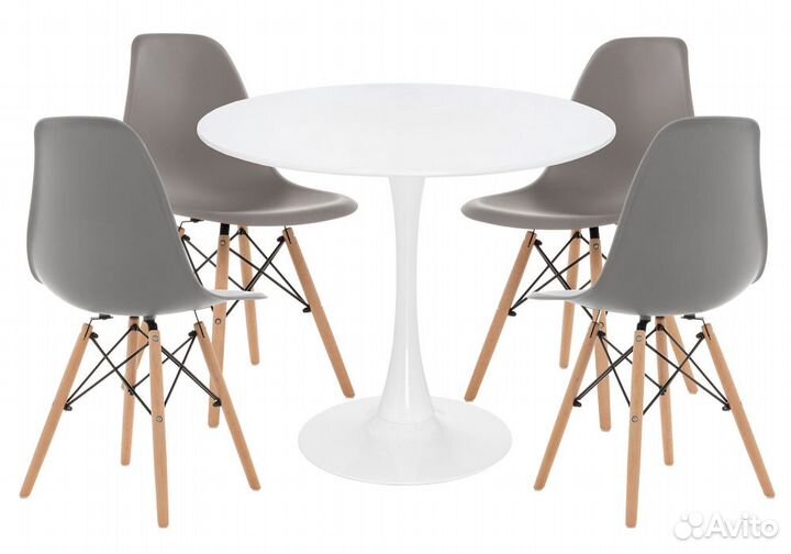 Обеденная группа Авина gray - white