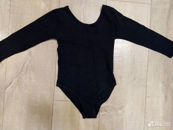 Гимнастический купальник боди с длинным рукавом