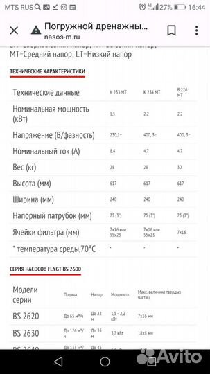 Погружной насос