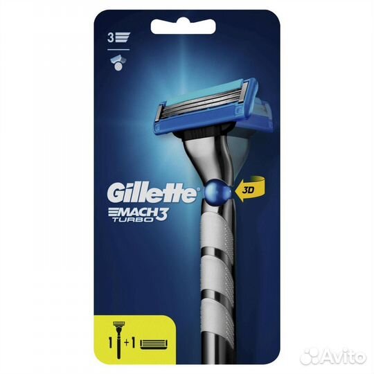 Станок gillette Mach 3 turbo 1 кассета