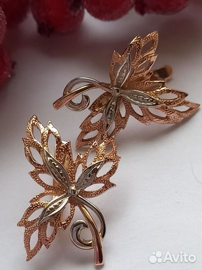 Золотые серьги 583пр