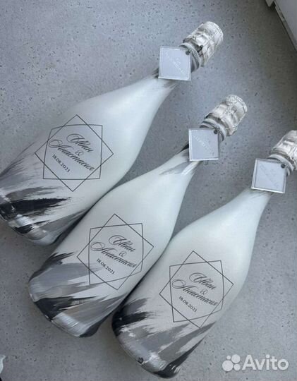 Свадебный набор, декор бутылок