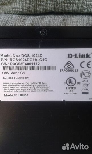 Коммутатор D-link DGS-1024D