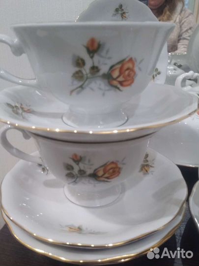 Часть сервиза Польша.Чайная роза