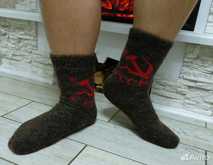 Носки шерстяные мужские вязаные