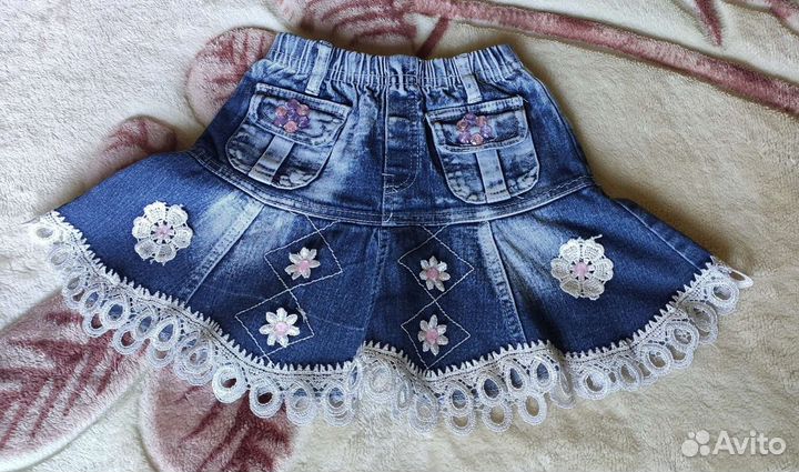 Джинсовая юбка на девочку