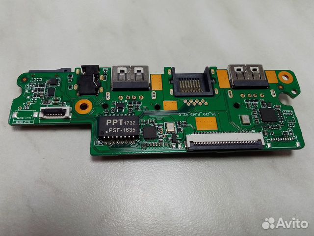 Плата с разъемами USB,LAN,Audio,SD ноутбука Digma