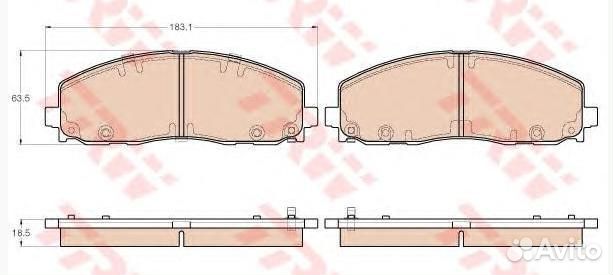 Колодки передние Voyager,Caravan 11- Wrangler JL