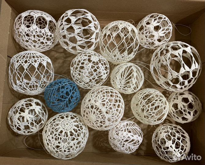 Шар на елку вязаный