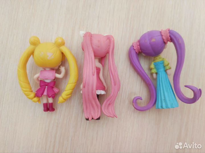 3 фигурки аниме тян чиби Сейлор мун и другие