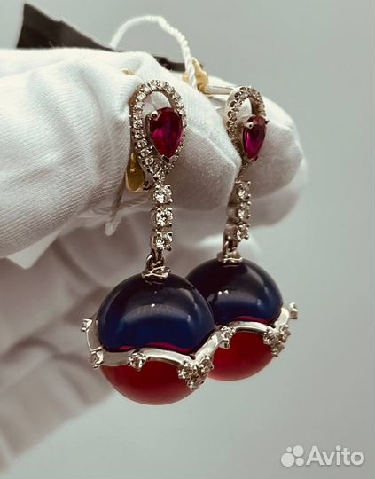 Золотые Серьги 585 пробы с бриллиантами. Рассрочка