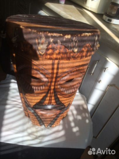 Большой Африканский барабан дерево ручная работа