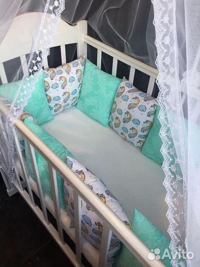 Бортики подушки в детскую кроватку