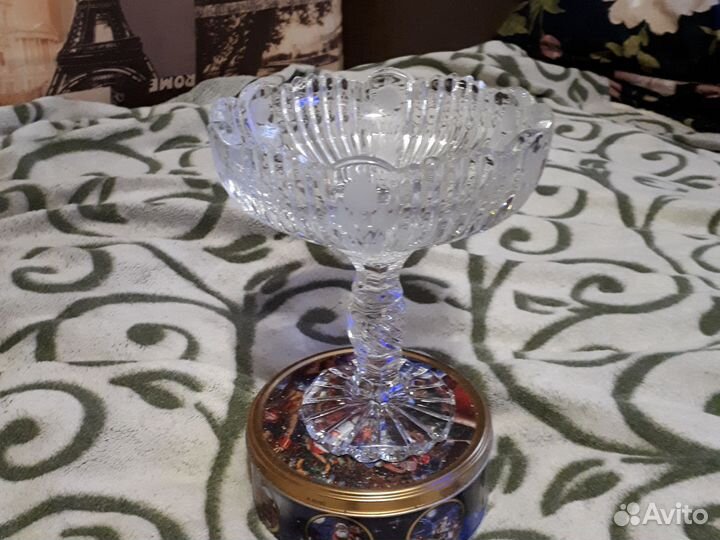 Ваза хрустальная на ножке СССР