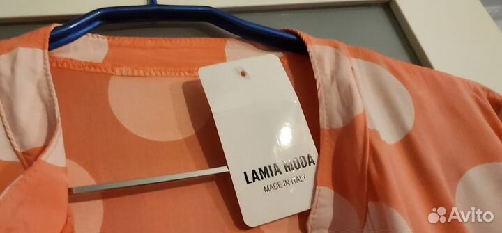 Новое Платье Горошек р.50-54 Италия Розовый