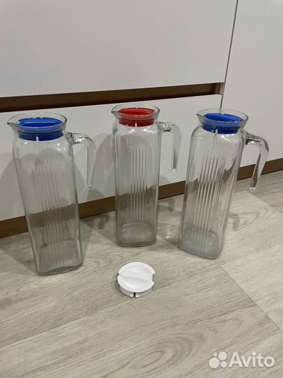 Кувшин для напитков воды стеклянный 1,3 л