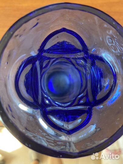 Ваза синее стекло СССР