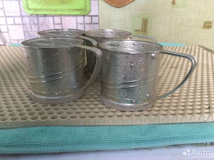 Раритет-подстаканник алюминий-4шт