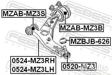 Сайлентблок febest mzab-MZ3B (1570284)