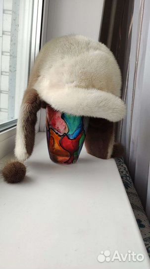 Шапка ушанка норковая женская