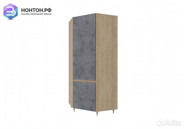 Шкаф угловой Киото дуб небраска / бетон темный