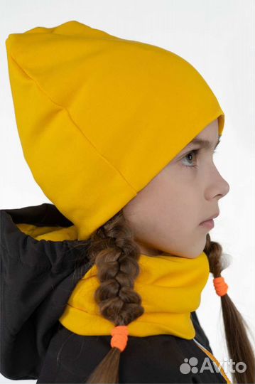 Шапка снуд комплект трикотаж р.48-52