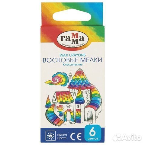 Мелки восковые Гамма Классические 6цв, 2131018 01