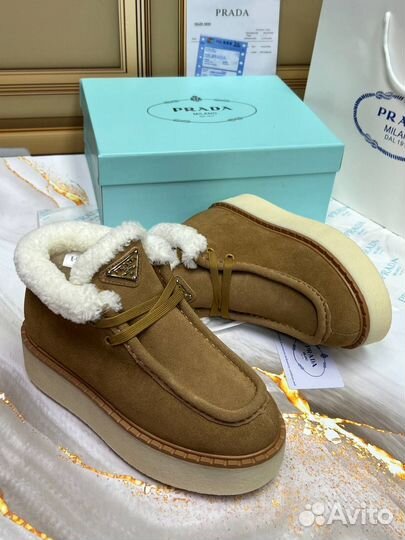 Ботинки Prada женские на меху зима Размер 36-40