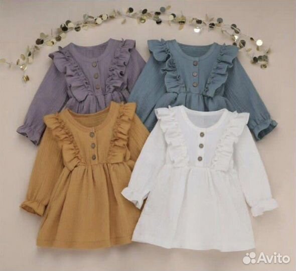 Муслиновое платье на девочку размер 80-116