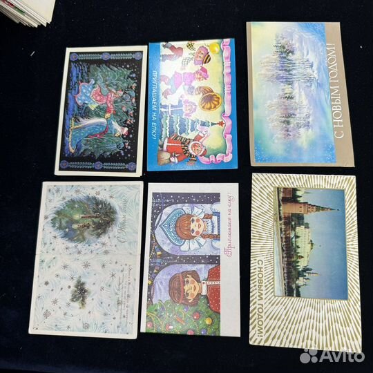 Открытки 66 шт комплект набор новый год дед мороз