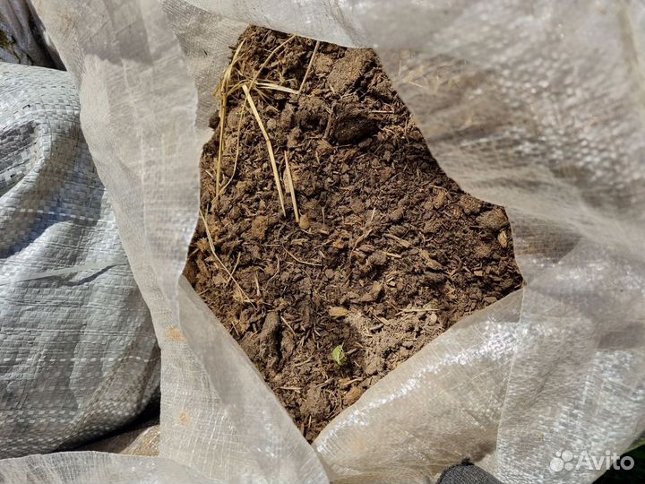 Конский навоз сухой, в мешках