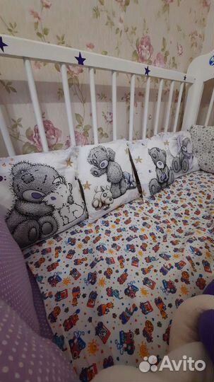 Бортики в детскую кроватку 8 подушек