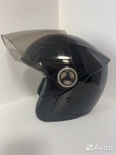 Мотошлем открытый новый чёрный