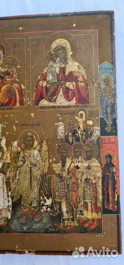 Икона Старинная. Шикарная. Трехчастник