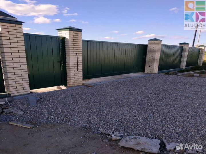 Откатные раздвижные ворота под ключ