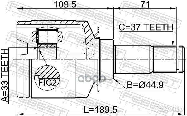 ШРУС MB ML(W164) внутр. 1611164LH Febest