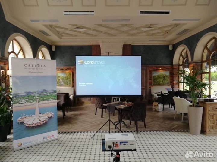 Аренда проектора и экрана, тв-панели