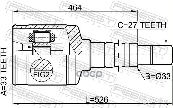 ШРУС внутренний правый 33X35X27 nissan X-trail