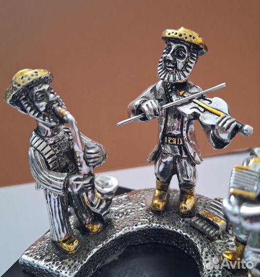 Сувенир. Музыканты. Серебро 925. с позолотой