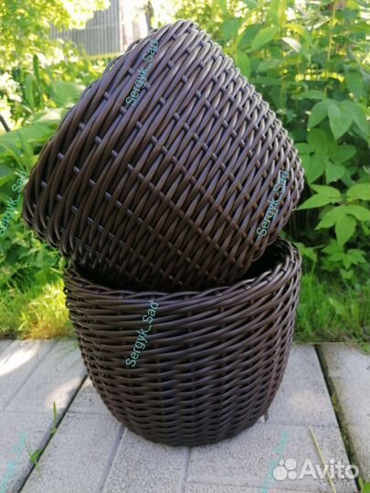 Кашпо, искусственный ротанг для цветов